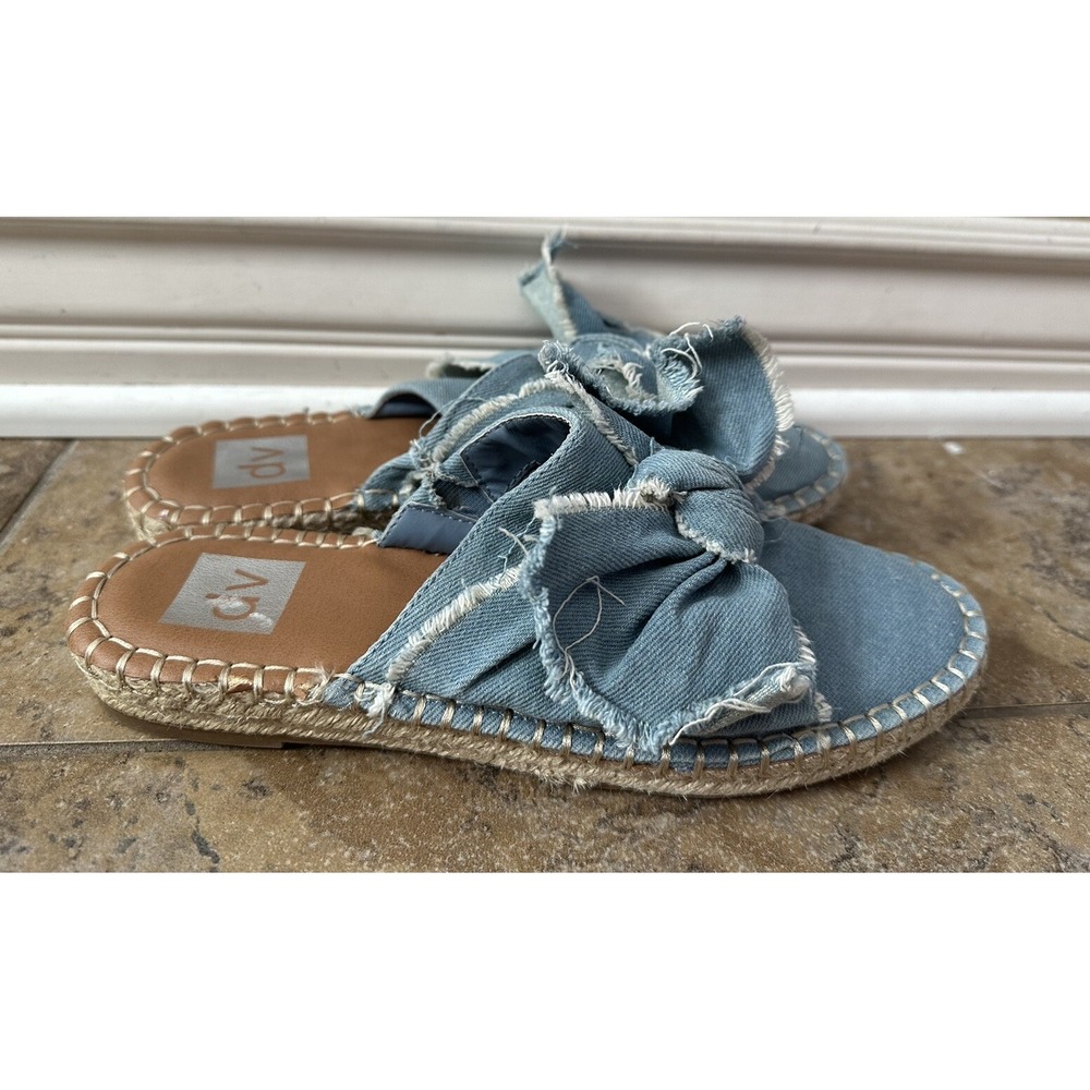 dv Dolce Vita Women's Desirae Denim Bow Espadrilles Slip On Mules- 7.5